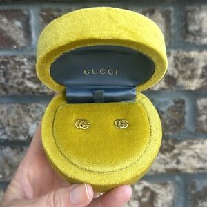 Gucci GG Running Stud 18k Yellow Gold Earrings